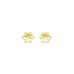 Women's Ear tops studs Earrings pair yellow Gold Plated round Zircon Stones